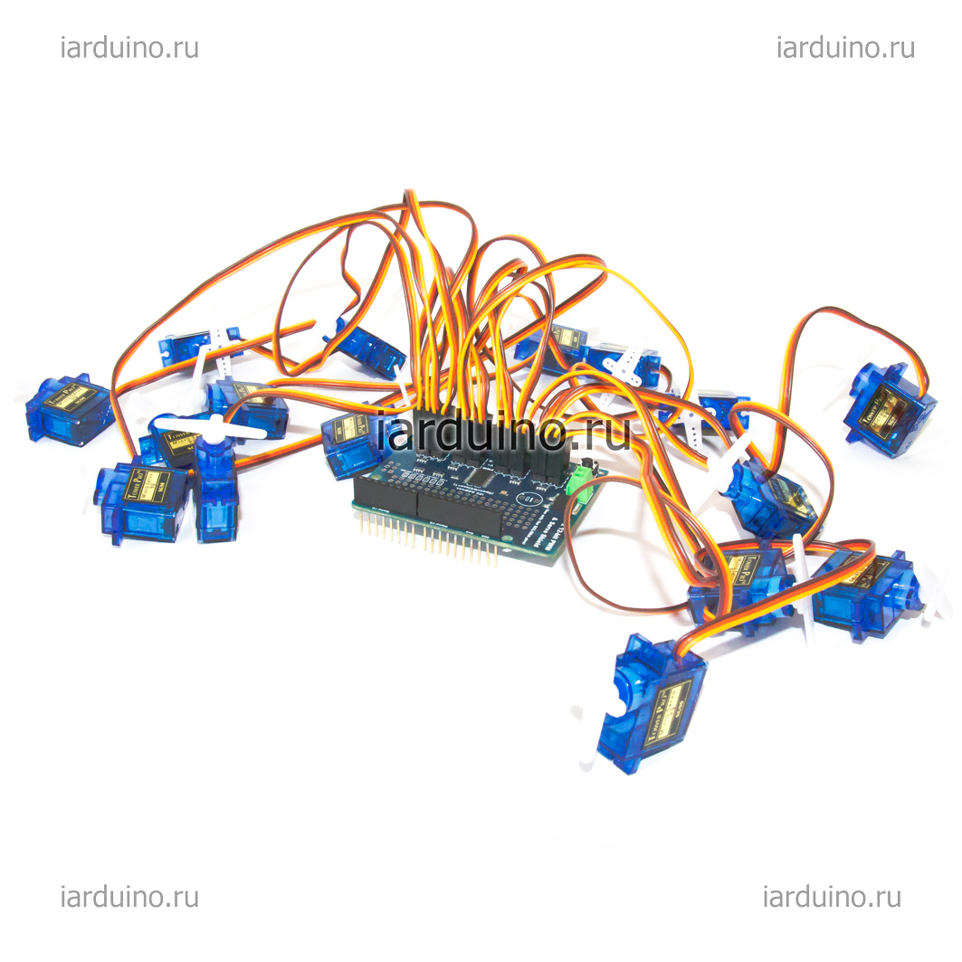  Servo Shield на 16 каналов  для Arduino ардуино