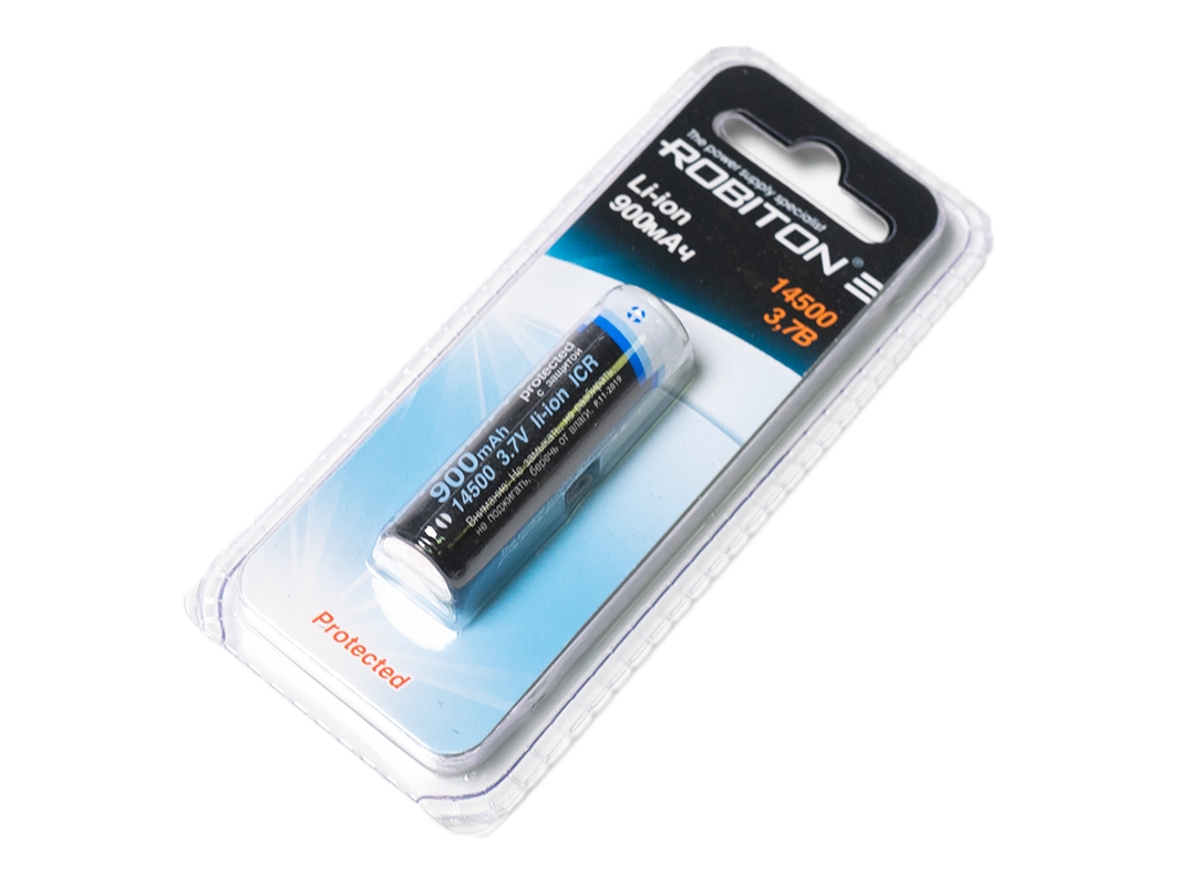 Аккумулятор 14500 Li-ion, 3.7V, 900mah, с защитой bulk  для Arduino ардуино