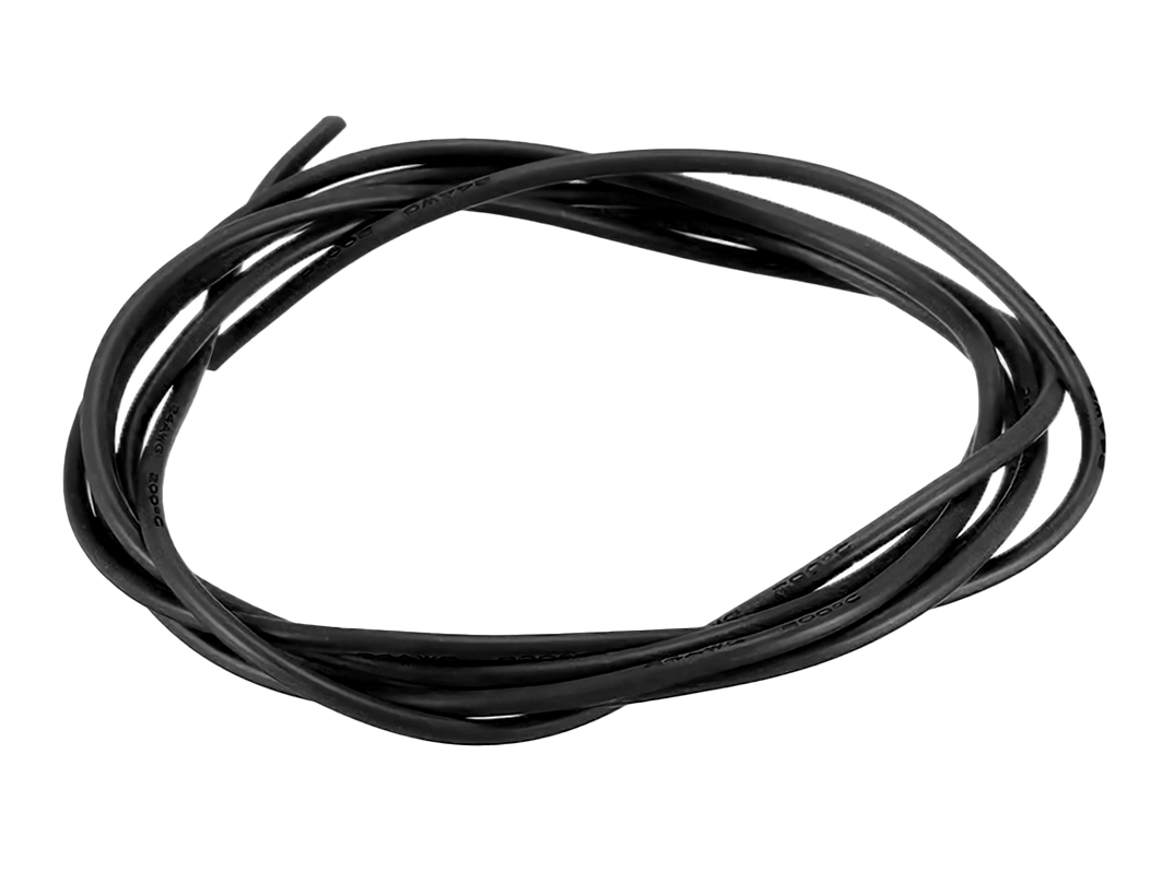  Силиконовый провод 24AWG (1 м / Чёрный) для Arduino ардуино