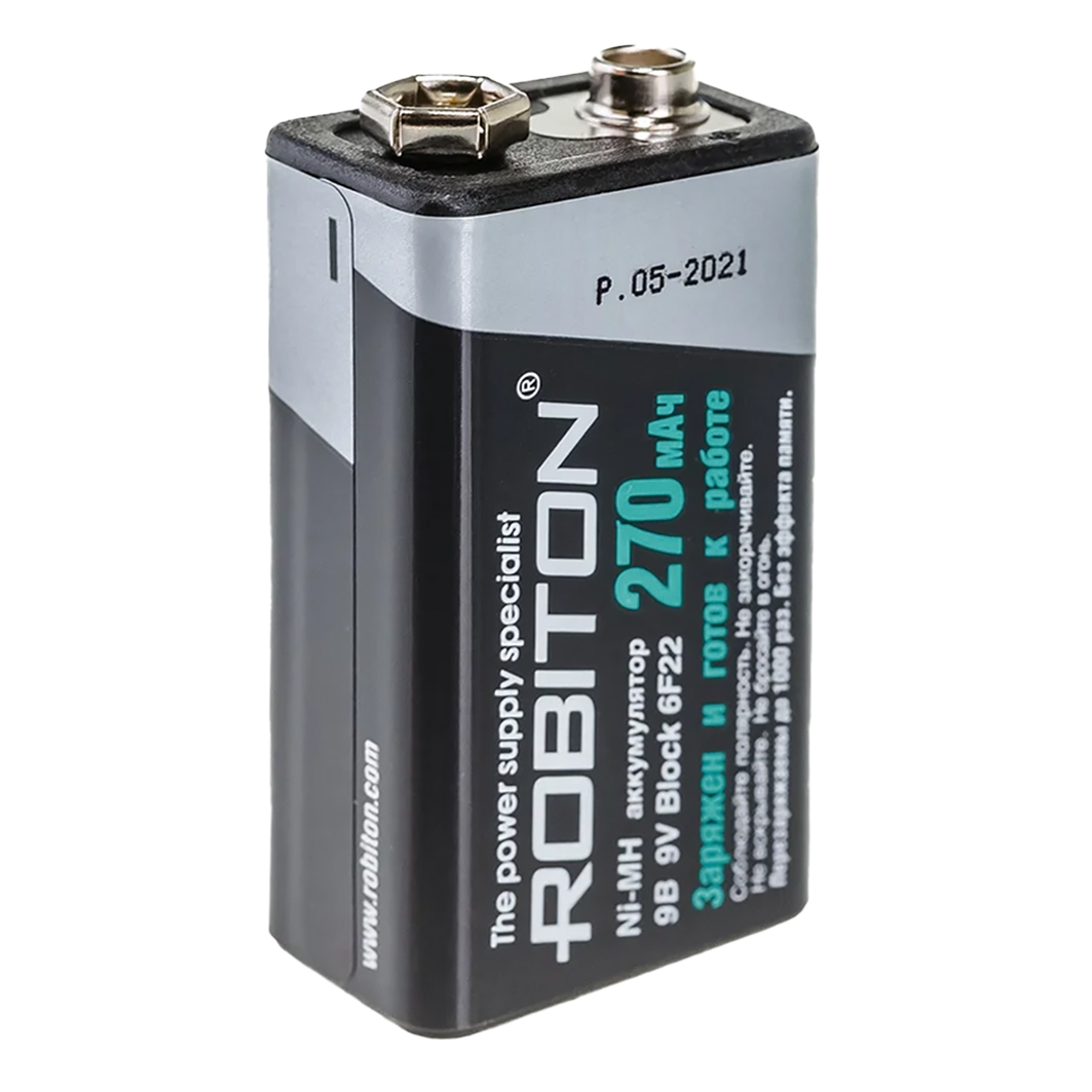  Аккумулятор Robiton Крона Ni-MH (9 В / 270 м·Ач) для Arduino ардуино