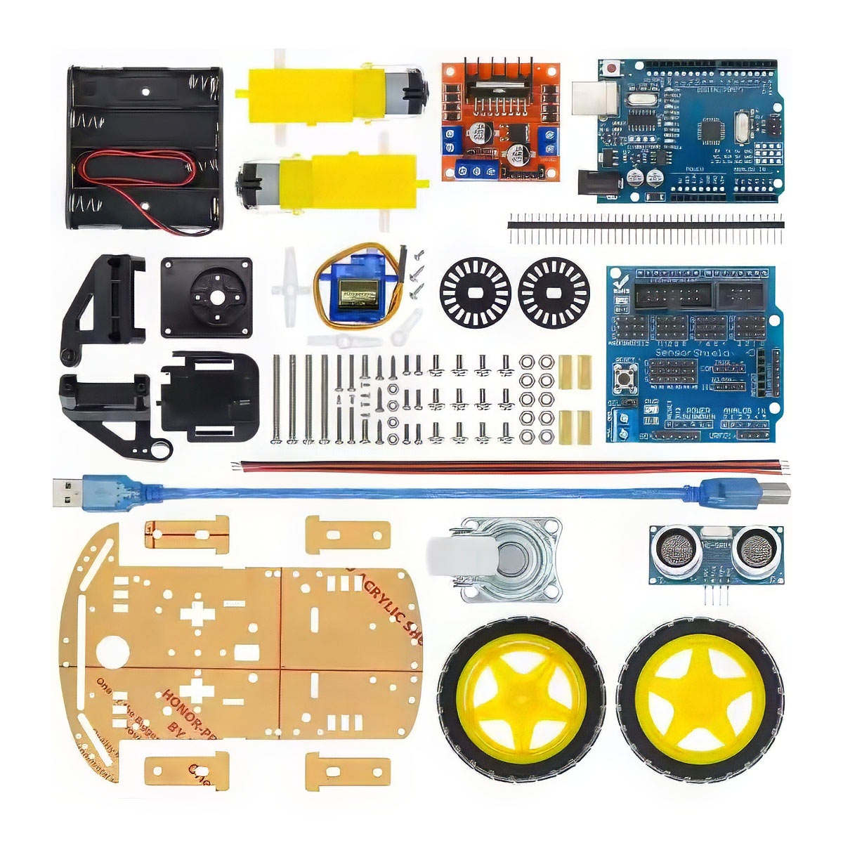  Робоплатформа 2WD с электроникой (2 колеса) для Arduino ардуино
